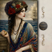 Femme victorienne en découpage nautique de bateau 