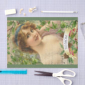 Papier Mousseline Femme victorienne en détresse dans le jardin (Artisanat)