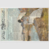 Papier Mousseline Femme vintage Texture rustique Distressed Découpag (Recto)