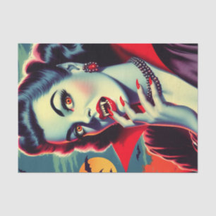 Papier Mousseline Femme vintage Vampire
