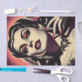 Papier Mousseline Femme vintage Vampire (Artisanat)