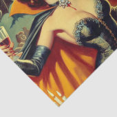 Papier Mousseline Femme vintage Vampire (Détail)