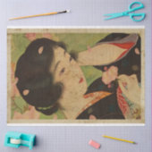 Papier Mousseline Femmes japonaises Avec Sakura Ukiyo Style Art No5 (Artisanat)