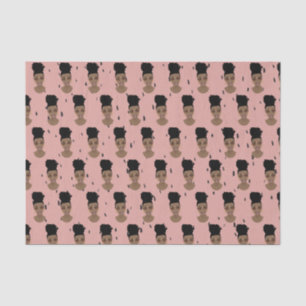 Papier Mousseline Femmes noires, Nuances d'or, Points noirs, Rose