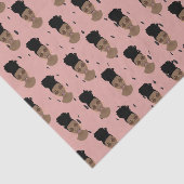 Papier Mousseline Femmes noires, Nuances d'or, Points noirs, Rose (Détail)