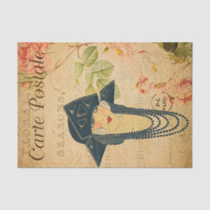 Papier Mousseline Femmes vintages des années 1920 en Casquette et co