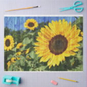 Papier Mousseline Fence painted de Sunflowers (Artisanat)