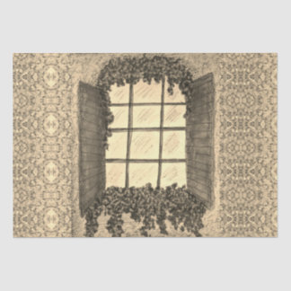 Papier Mousseline Fenêtre avec éclats SEPIA