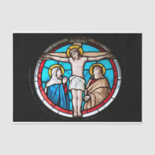 Papier Mousseline Fenêtre en verre teinté de crucifixion