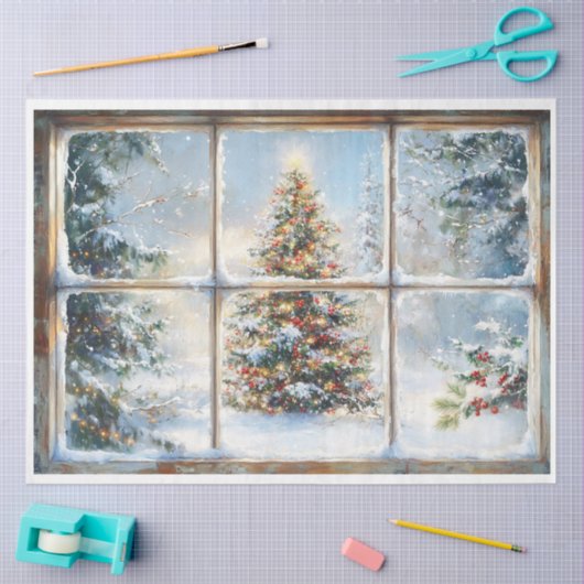 Papier Mousseline Fenêtre Noël (Artisanat)