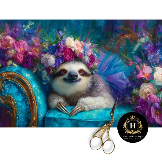 Papier Mousseline Fente florale Whimsical dans Tutu Decoupage