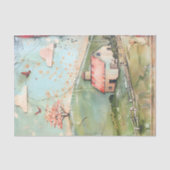 PAPIER MOUSSELINE FERME BLANCHE EN PASTELS DÉCOUPAGE PAPIER TISSU (Recto)