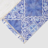 Papier Mousseline Ferme Bleu Blanc Peint Carrelage Bois Découpage (Détail)