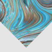 Papier Mousseline ferme bleu turquoise Tourbillons turquoise à grain (Détail)