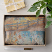 PAPIER MOUSSELINE FERME BLEUE SHABBY DANS DÉCOUPAGE D'AUTOMNE (Cadeau)