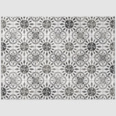 Papier Mousseline Ferme Carrelage rustique noir et blanc (Recto)