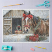 Papier Mousseline Ferme Cheval de Noël (Artisanat)