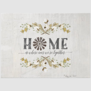 Papier Mousseline Ferme Coton Automne Feuillage Gris Mustard Accueil