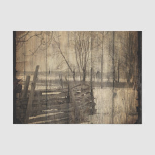 Papier Mousseline Ferme de clôture à bois ancienne du pays occidenta