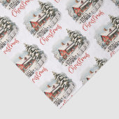 Papier Mousseline Ferme de Noël rustique de petite ville (Détail)