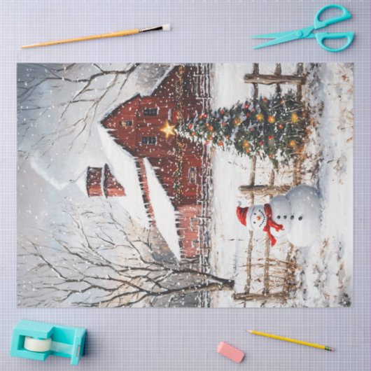 Papier Mousseline Ferme de Snowman (Artisanat)