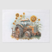 Papier Mousseline Ferme de tracteurs tournesol (Recto)