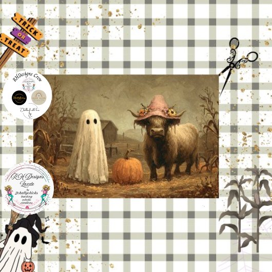 Papier Mousseline Ferme d'Halloween Ghost Highland