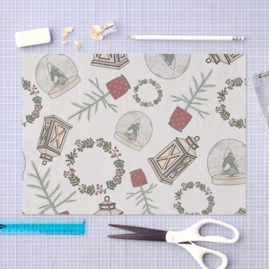 Papier Mousseline Ferme d'hiver (Artisanat)