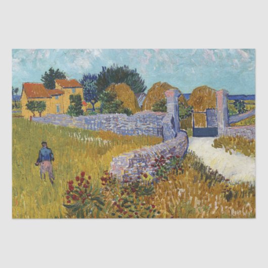 Papier Mousseline Ferme en Provence (1888) par Vincent Van Gogh (Recto)