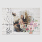 Papier Mousseline Ferme Floral Berkshire Pigs (Recto)