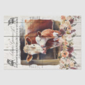 Papier Mousseline Ferme Floral Hereford Cows (Recto)