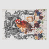 Papier Mousseline Ferme Floral Rhode Island Poulets rouges (Recto)
