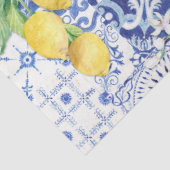 Papier Mousseline Ferme française Citron bleu n Carrelage blanc Déco (Détail)