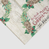 Papier Mousseline Ferme Joyeux Noël Wreath Pine Cone Famille (Détail)
