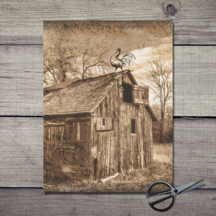 Papier Mousseline Ferme Maison bois Grange Poulet Découpage