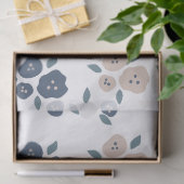 Papier Mousseline Ferme Pays Floral Bleu Tan Rustique (Cadeau)