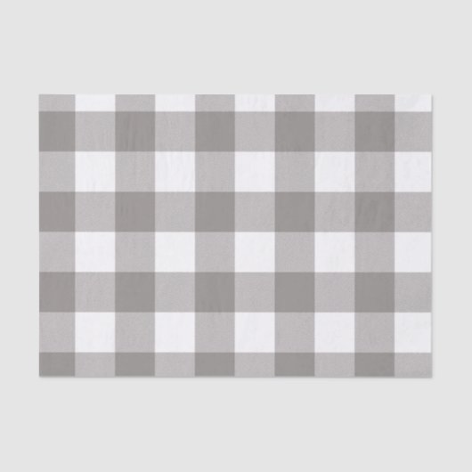 Papier Mousseline Ferme Rustic Grey & White Buffalo Plaid Carré (Recto)