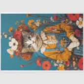 Papier Mousseline Ferme Rustique Découpage de Chat (Recto)