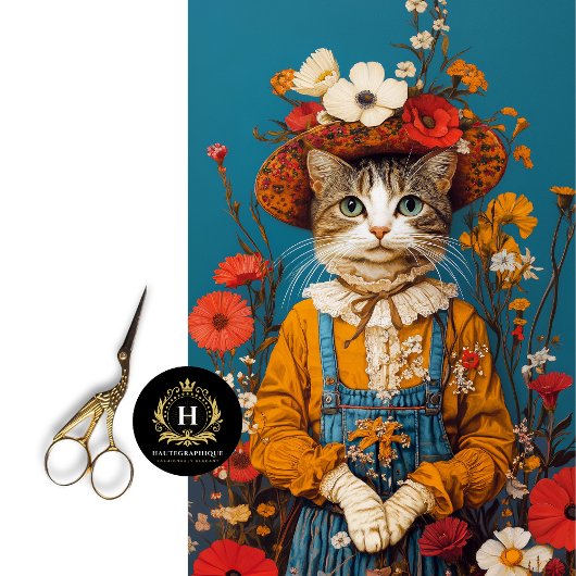 Papier Mousseline Ferme Rustique Découpage de Chat
