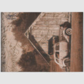 Papier Mousseline Ferme rustique Grange Vintage Voiture Découpage (Recto)