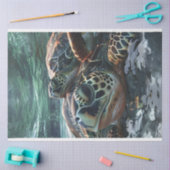 Papier Mousseline Fermer la tortue sur la page Découpage de la mer (Artisanat)