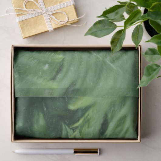 Papier Mousseline Fern Feuille Botanical Green Art (Cadeau)