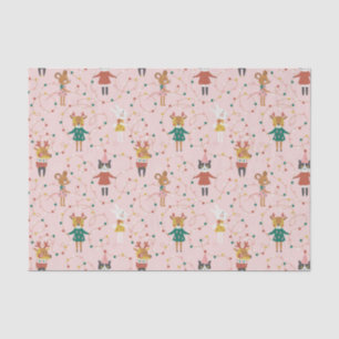 Papier Mousseline Festif Animal amis Motif de Noël