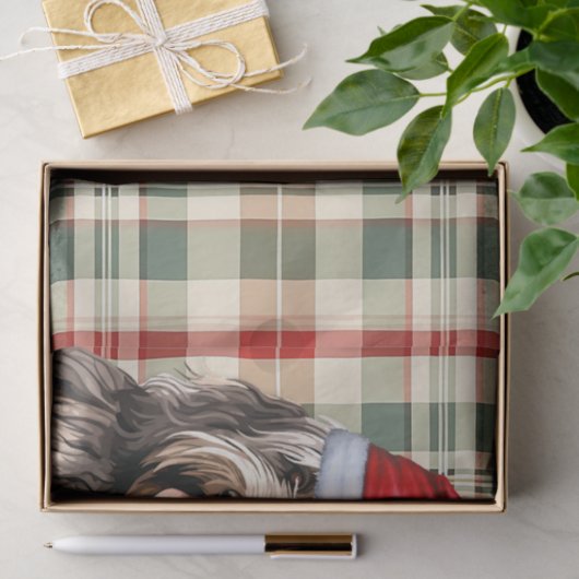 Papier Mousseline Festif Bergamasco Chien Plaid Noël (Cadeau)