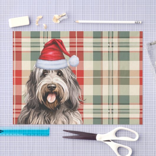 Papier Mousseline Festif Bergamasco Chien Plaid Noël (Artisanat)