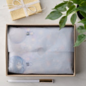 Papier Mousseline Festif boules de Noël en argent sur la neige (Cadeau)