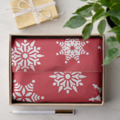 Papier Mousseline Festif de Noël Rouge & Blanc Snowflakes Étoiles (Cadeau)