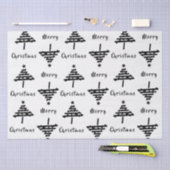 Papier Mousseline Festif moderne Noir Blanc Noël Arbre de Noël (Artisanat)