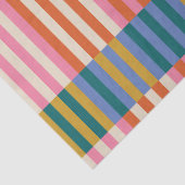 Papier Mousseline Festif moderne Plaid Orange, Rose, Bleu & Vert (Détail)
