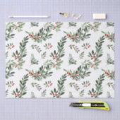 Papier Mousseline Festif Noël Foliage Aquarelle Style Vacances (Artisanat)